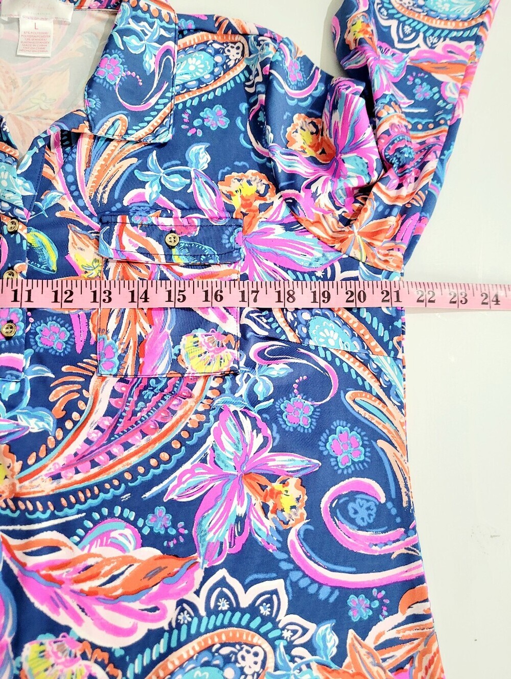 Stella Parker Liquid Knit SPF Dress Large Coastal Grandma Paisley Travel Tunic - Picture 10 of 13